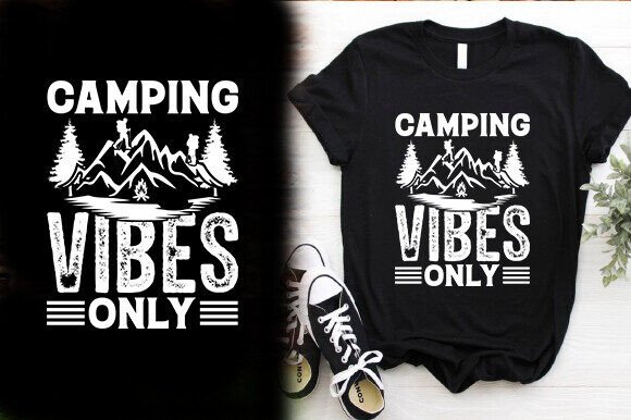 CAMPING VIBES ONLY VECTOR TSHIRT DESIGN