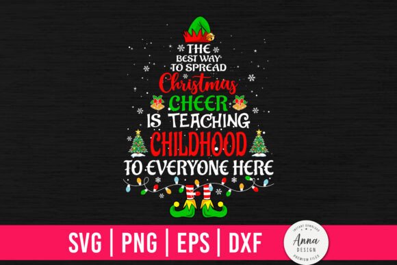 Childhood Teacher Christmas Elf Christma Graphics and Print Templates
