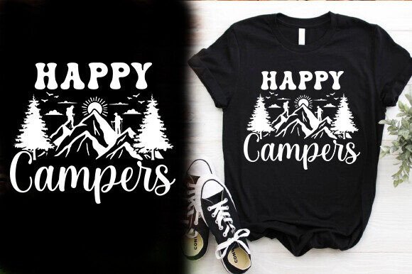HAPPY CAMPERS VECTOR TSHIRT DESIGN