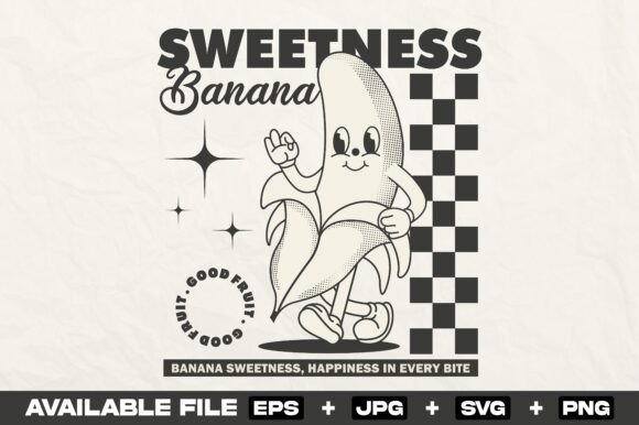 Retro Banana Cartoon Character Design