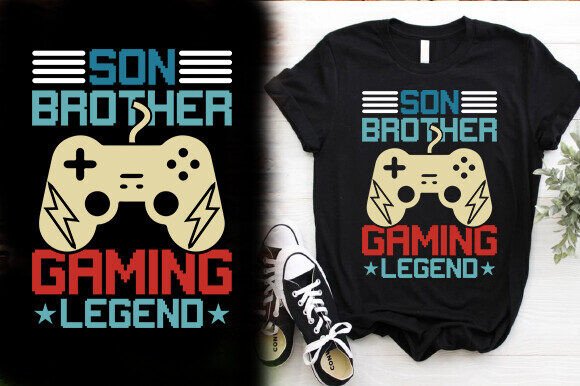 Son Brother Gaming Legend T-Shirt Design