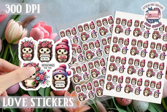 Sticker Valentine’s Cute Animals PNG: Graphics for Editorial & Web Design