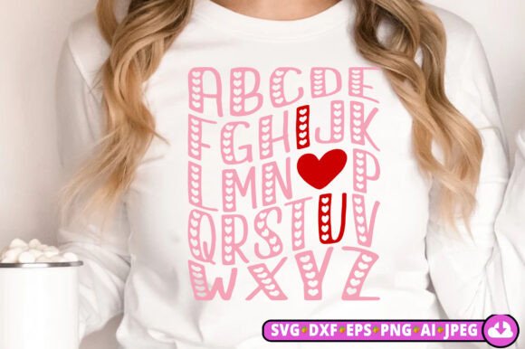 Valentine Alphabet I Love You SVG PNG