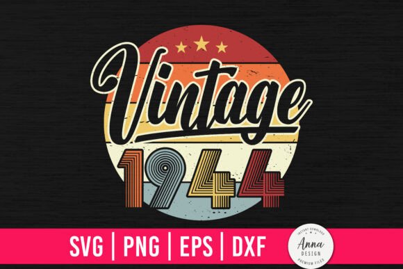 Vintage 1944 80th Birthday Gifts Graphics