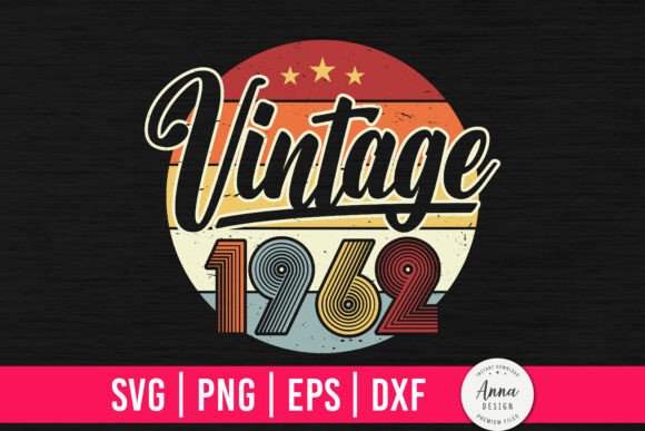 Vintage 1962 62nd Birthday Gifts Graphics