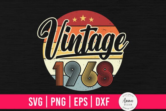 Vintage 1968 56th Birthday Gifts Graphics